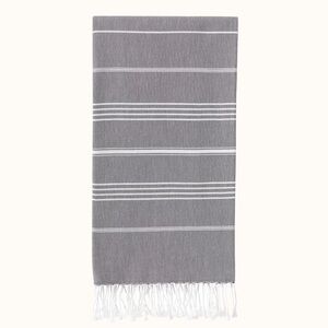 New Peshtemal Turkish towel  gray and white stripe